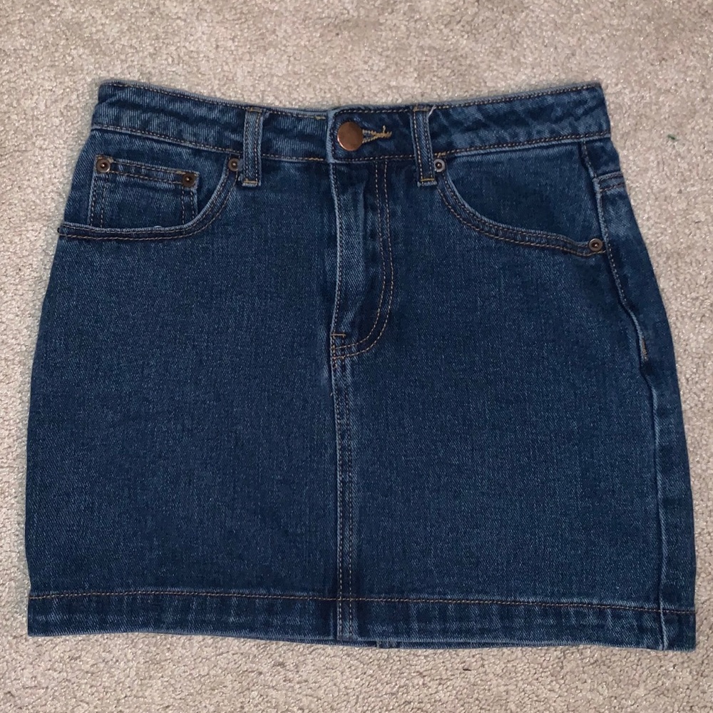 Mini Dark-Wash Denim Skirt
